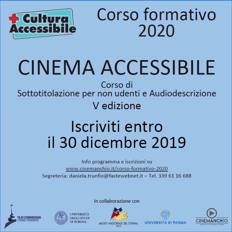 Corso di formazione 2020 Cinema Accessibile