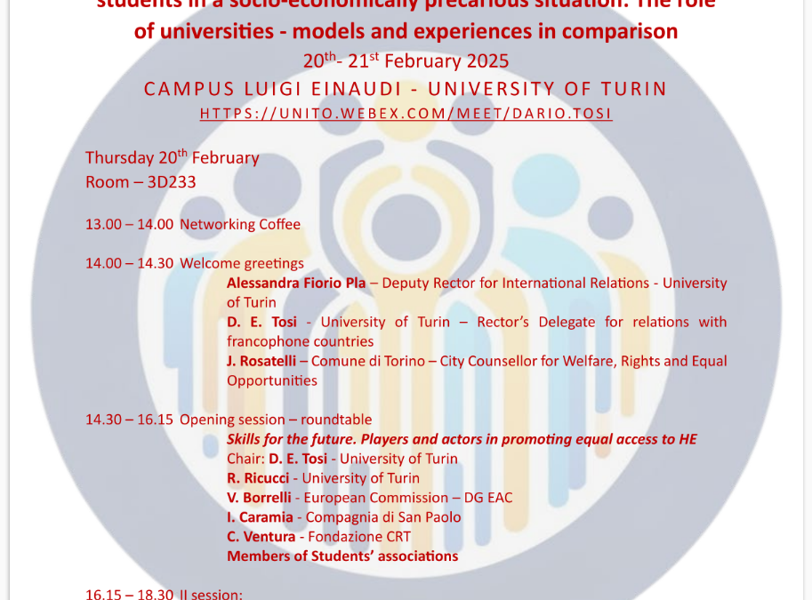 Policies and tools for strengthening the competences of students in a socio-economically precarious situation: The role of universities – models and experiences in comparison